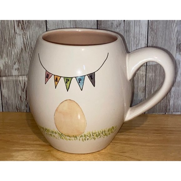 Rae Dunn Artisan Collection Ceramic Happy Easter Egg & Baby Chick Coffee Tea Mug - Picture 1 of 6